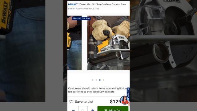 5 1/2 Inch 20v Dewalt Circular Saw Deal ? Lowes Deals Of The Day