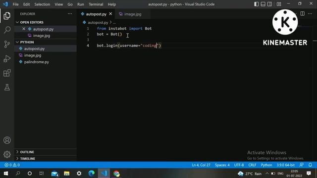 Auto post on Instagram using Python program || 4 lines of code || Coding with fun смотреть онлайн