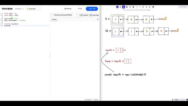 Merge Two Sorted Lists, JS, RU смотреть онлайн