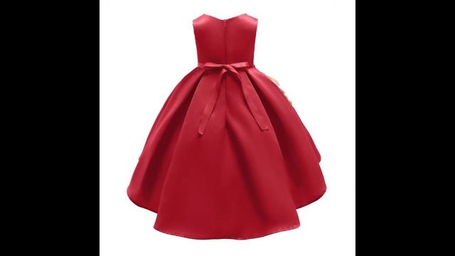 Праздничное платье для девочки красное с длинной юбкой смотреть онлайн