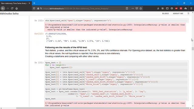 Non-Stationary Time Series Analysis in Python смотреть онлайн