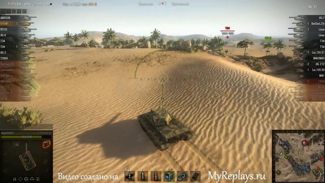 WOT: Песчаная река - E-50 Ausf.M - 6 фрагов - смотреть онлайн