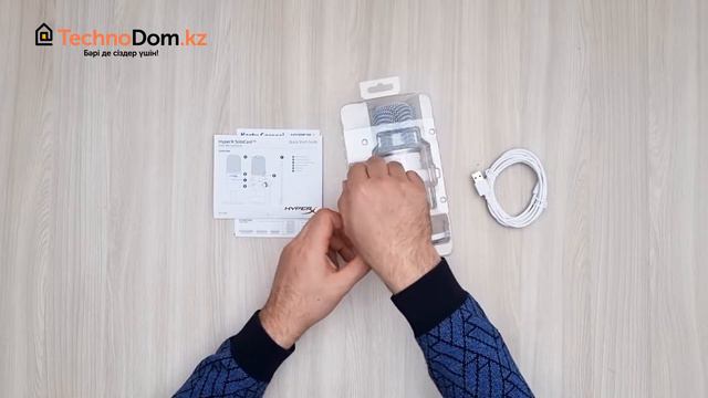 Микрофон игровой HyperX SoloCast, White (519T2AA) | Распаковка Технодом