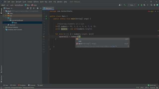 Squaring elements in an array. #Java смотреть онлайн