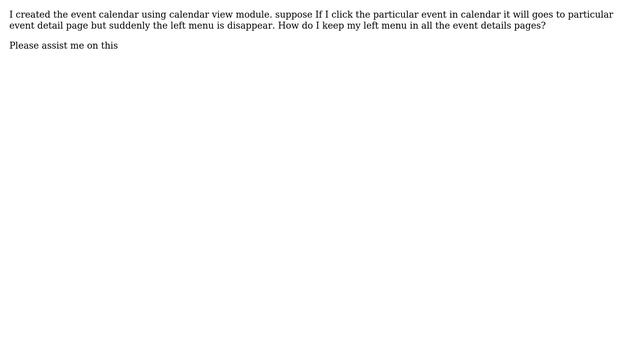 Drupal: Keep left menu in every event node смотреть онлайн