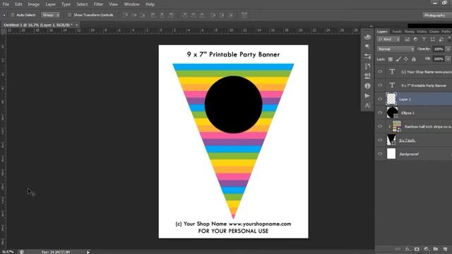 How To Make A Printable Party Banner In Photoshop, Pennant Flag, Bunting, Diy Party Decorations