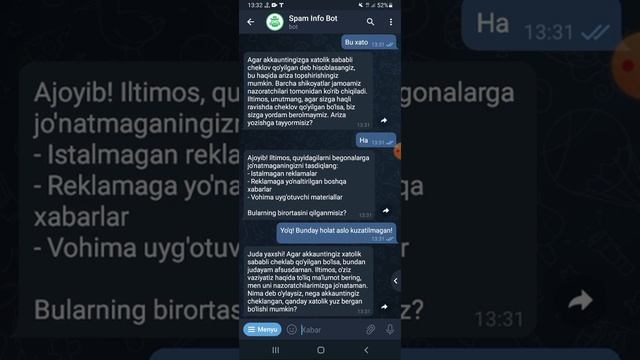 Spamdan chiqish 2024. Telegram akkauntni blokdan chiqarish. смотреть онлайн