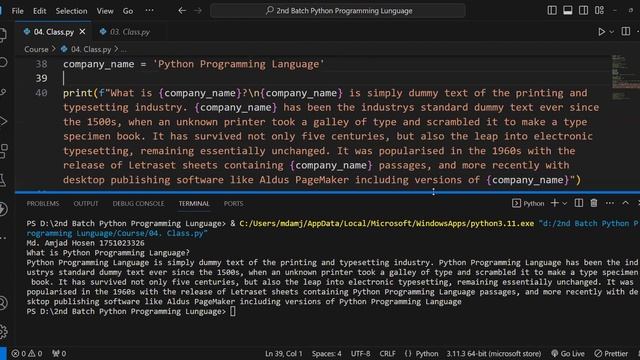 Python Programming Language 2nd Class (2nd Part) | Python Variable Declare and String Formatting смотреть онлайн