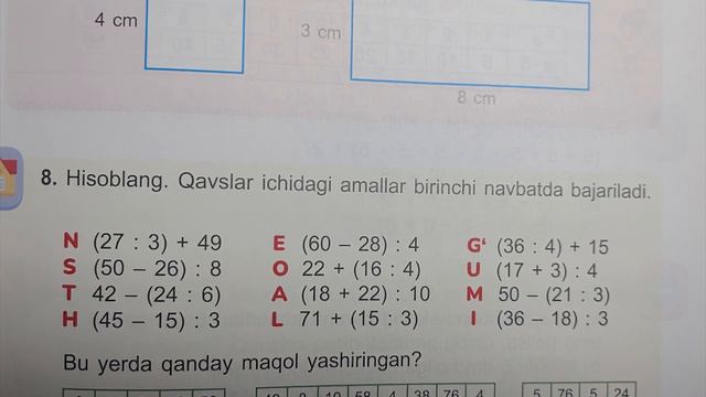 2~sinf Matematika 100~dars