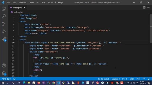 PHP P9 Form Handling / قسمت 9 دوره آموزشی مقدماتی PHP کار با فرم ها смотреть онлайн
