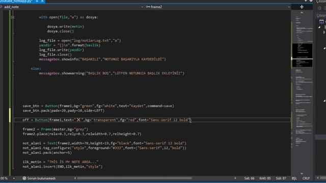 PYTHON İLE NOT DEFTERİ YAPIMI PART2 | tkinter görsel arayüz смотреть онлайн