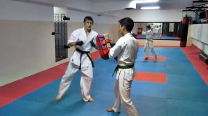 Комбинация ударов в кёкушинкай каратэ