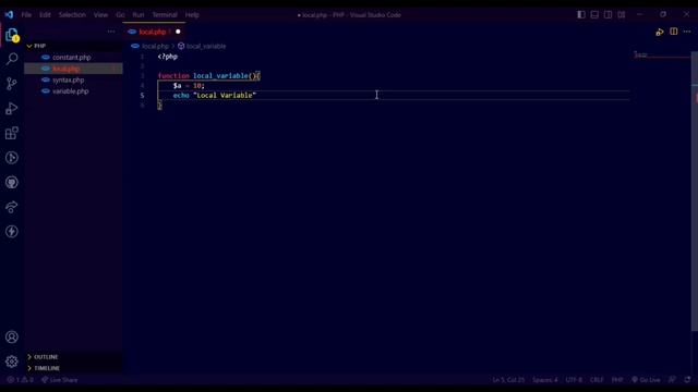 Local variable in php | PHP Tutorial #php #variable ? смотреть онлайн