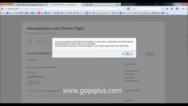 Email newsletter wordpress plugin (How to configure Opt in) смотреть онлайн