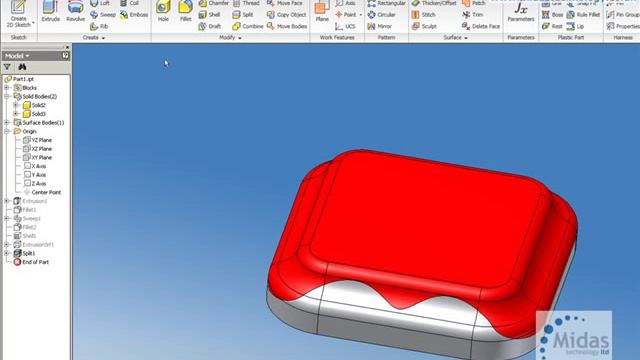 Midas Technology - Autodesk Inventor Suite 2010 - Split Tool смотреть онлайн