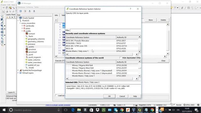 POSTGRESQL Creare un vettore puntuale Postgis dal DBmanager смотреть онлайн