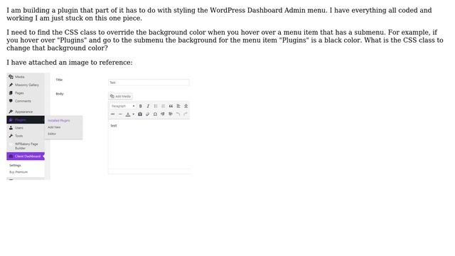 Wordpress: Need Help Figuring Out Admin Menu Hover Styling Class смотреть онлайн