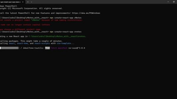 Create React App Windows PowerShell 2023 setup