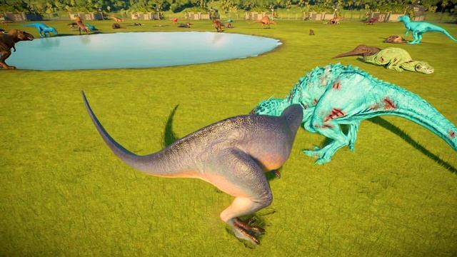 Jurassic World Evolution 2 Rexy Color Pack vs I-Rex, Spinosaurus, All Carnivores Dinosaurs Fighting смотреть онлайн