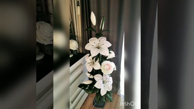 огромный светильник"БУКЕТ РОЗЫ+ЛИЛИИ+МОНСТЕРА" из изолона☝️ смотреть онлайн