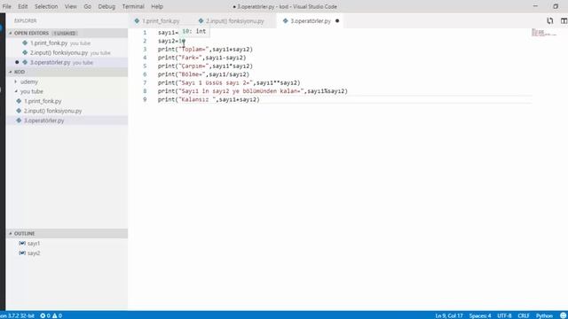 Python Programlama #7 - Python Matematik Operatörleri смотреть онлайн