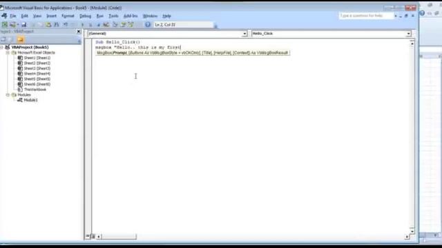 VBA Excel Hello Word смотреть онлайн