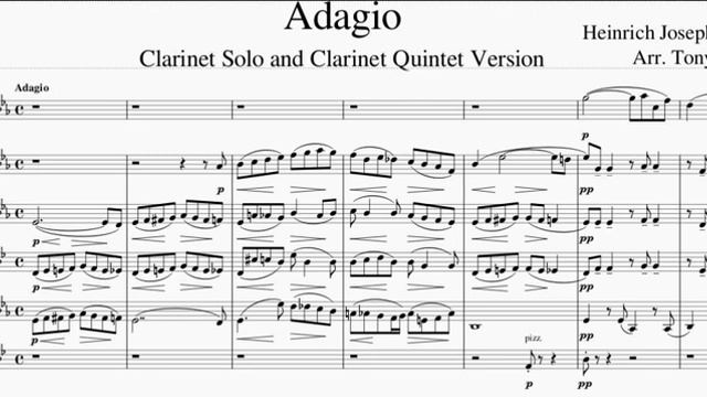 Baermann Adagio for Clarinet Solo and Clarinet Quintet смотреть онлайн