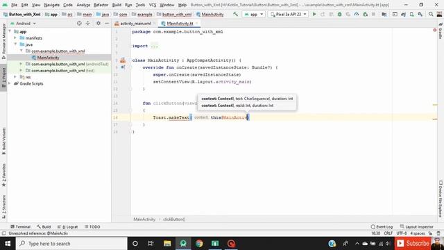 Button with android:onClick in Xml in Kotlin, Button in android studio tutorial смотреть онлайн