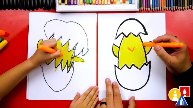 How To Draw An Easter Baby Chicken - Preschool смотреть онлайн