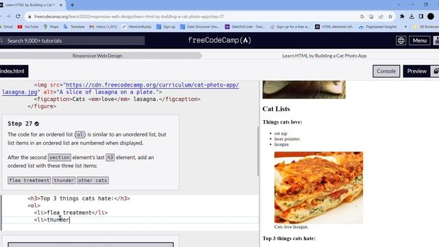 Learn HTML By building a cat photo app Step - 27 смотреть онлайн
