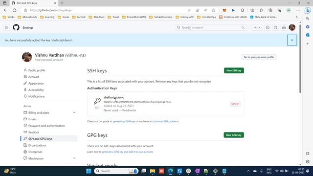 Connection through SSH Key from Git Bash to Git Hub смотреть онлайн