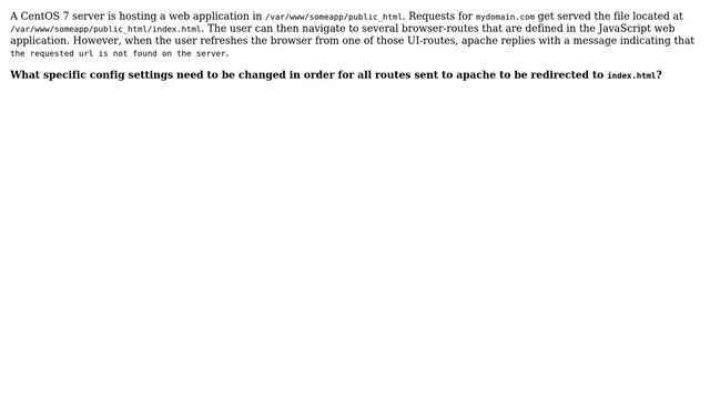 Configure Apache to redirect all requests to index.html? смотреть онлайн