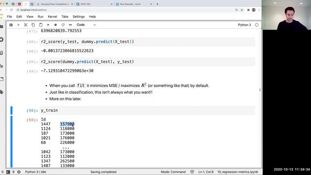 CPSC 330 Lecture 10: linear regression, scoring metrics for regression смотреть онлайн