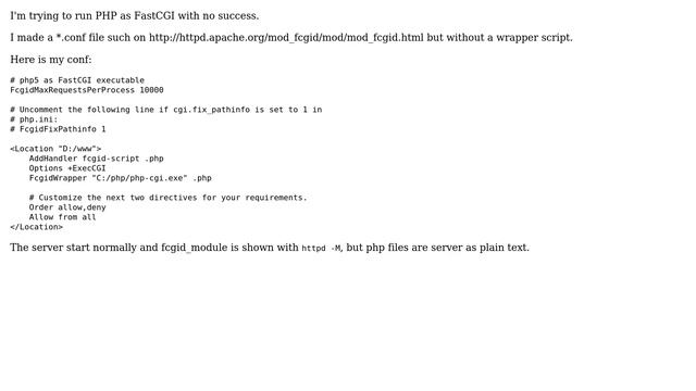 Can't make PHP work as FastCGI on Apache and Windows смотреть онлайн