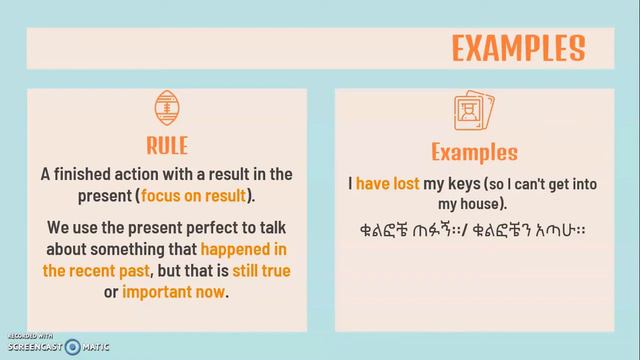 Present Perfect Tense | አሁን ያለፈ ጊዜ ገላጭ ግስ | Beginners English Grammar Lesson in Amharic смотреть онлайн