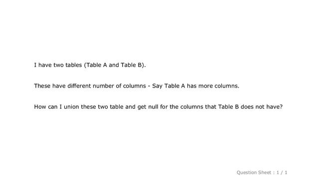 MySQL : Unioning two tables with different number of columns смотреть онлайн