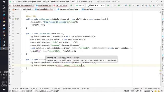 How to retrieve data from sqlite database in Android studio. смотреть онлайн