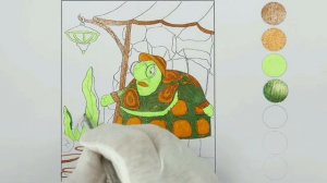 Раскраска тетя Мотя, учим цвета, Лунтик. Coloring pages for children.