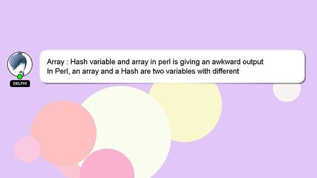 Array : Hash variable and array in perl is giving an awkward output смотреть онлайн