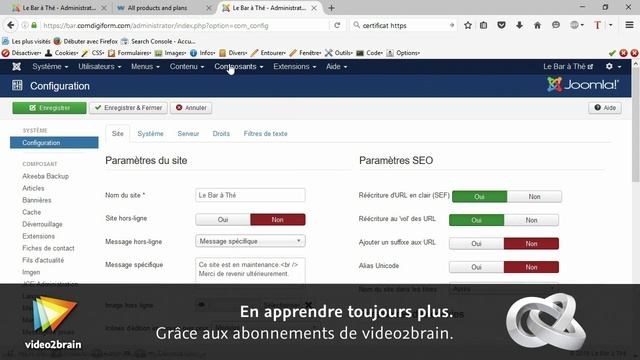 Tutoriel Joomla! : Installer et activer SH404SEF | video2brain.com смотреть онлайн