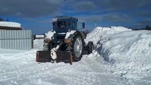 Т-40АМ. Вытаскиваем 2ПТС-4,5 и 2ПТС-4. Расчистка снега.
