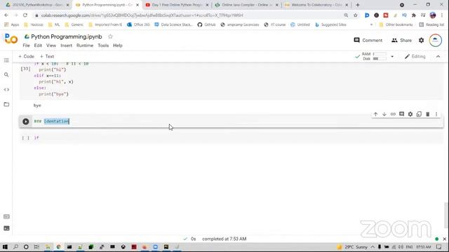 Day 1 Free Online Python Programming Workshop смотреть онлайн