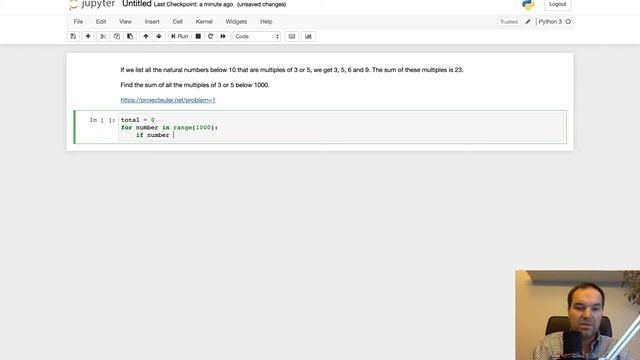 Solving Project Euler Problem 1 смотреть онлайн