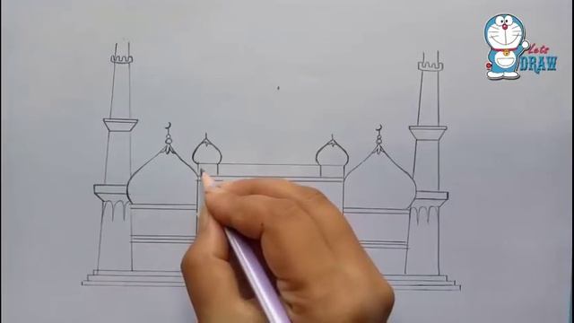 How to draw Mosque step by step смотреть онлайн
