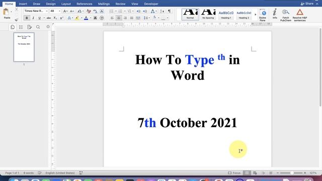 How To Type th in Word (Microsoft) ---- th in Date in Word смотреть онлайн