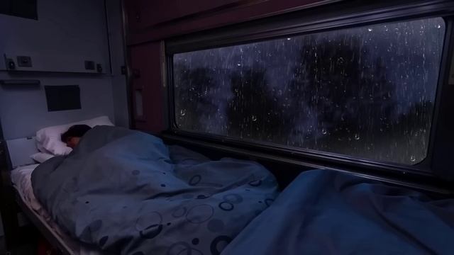 ? Sleep Immediately Within 5 Minutes With Heavy Rain On Window On The Train| Rain Sound For Sleep