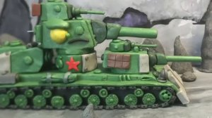Великий Монстр КВ-6 ВОСКРЕС ! Мультики про танки из пластилина.