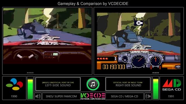 [MSU1] Road Blaster (SNES vs Sega Cd) Side by Side Comparison - Dual Longplay @vcdecide смотреть онлайн
