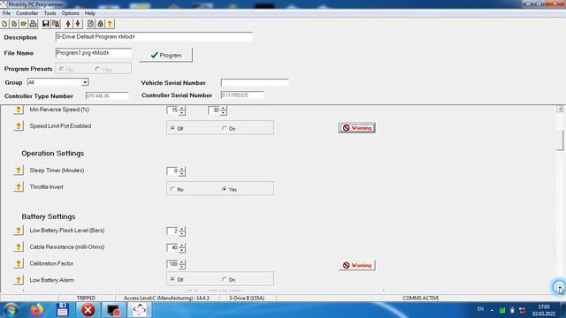 Скутер W4028 программирую контроллер S-Drive смотреть онлайн