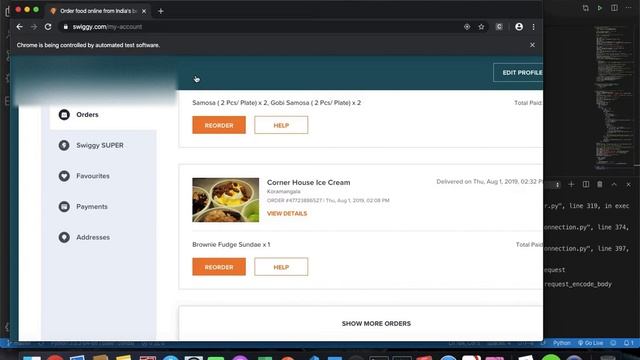 Python 3 + Selenium Script to download and parse all Swiggy Order Details смотреть онлайн